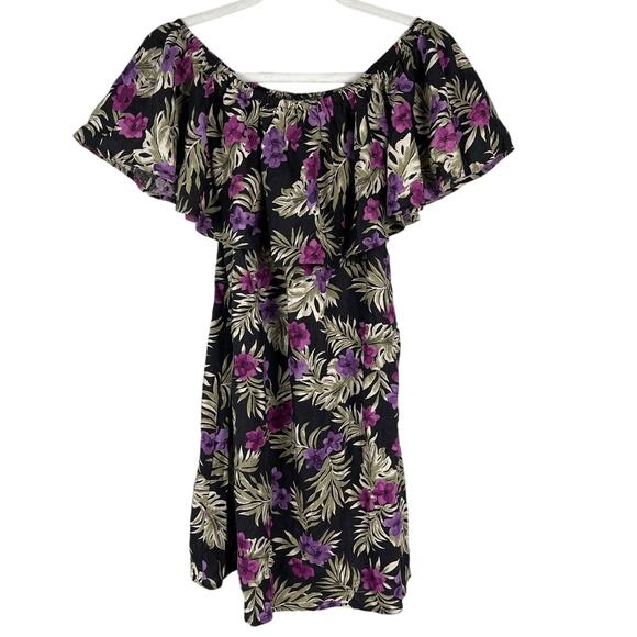 Reformation Off-The-Shoulder Nashville‎ Linen Dress in Lanai Tropical Size Small - Picture 3 of 9